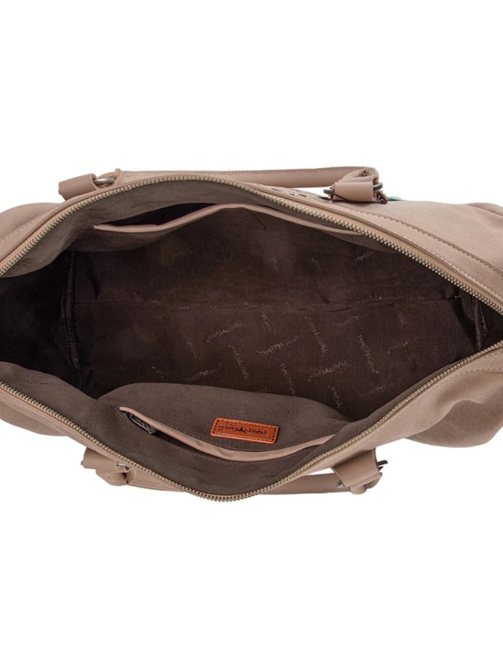 Trinity Ranch Floral Aztec Tooled Collection Weekender Bag Tan - Picture 6 of 8